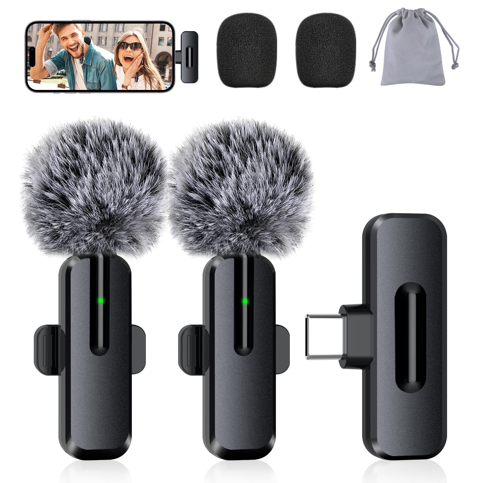 Amazon.com: ZOPPLM Wireless Mini Microphone for iPhone, Android